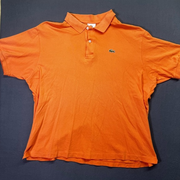 Lacoste Preppy Orange Polo Shirt Mens 8 3XL Big Mens Casual Golf Outing 1458 - Picture 1 of 7